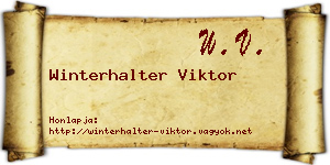 Winterhalter Viktor névjegykártya